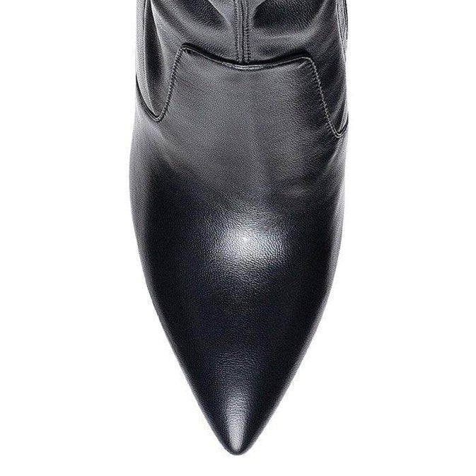 London Rag Zahara Pointed Block Heeled Boot - VacationGrabs