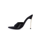 Black pointed high heel sandals for women, stylish and elegant