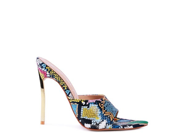 Colorful pointed high heel sandals for women, stylish and elegant