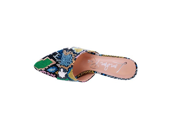 Colorful pointed high heel sandals for women, perfect for summer events