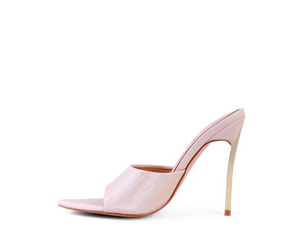 Rag Company pointed high heel sandals for women in soft pink