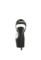 clear ultra high heel sandals in black, perfect for elegant occasions