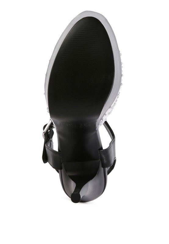 black clear ultra high heel sandals, stylish and elegant footwear