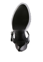black clear ultra high heel sandals, stylish and elegant footwear