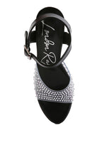 Women's clear ultra high heel sandals with sparkling embellishments for stylish occasions