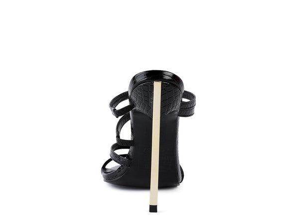 Rag Company croc metal high heels with stylish straps and a sleek stiletto heel