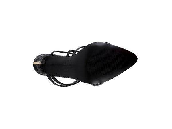 Rag Company croc metal high heels featuring a stylish pointed toe and elegant strap design