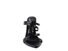 Stylish croc metal high heels for women with sleek straps and a pointed toe design.