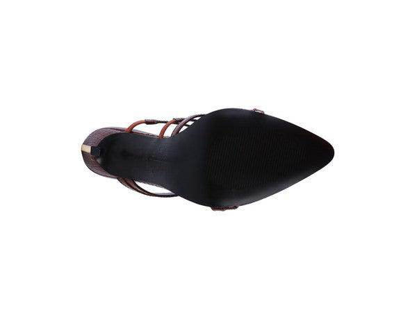 Sleek croc metal high heels from Rag Company with a stylish pointed toe design