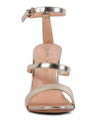 Stylish Rag Company satin ball heel shoes with elegant ankle strap and open toe design