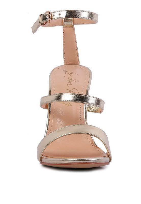 Stylish Rag Company satin ball heel shoes with elegant ankle strap and open toe design