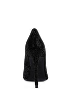 Women's black heat-seal court heels for women, perfect for special occasions.