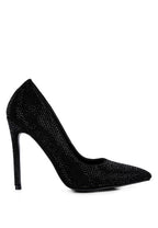 Black heat-seal court heels for women, stylish and elegant