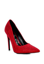 Red heat-seal court heels for women, perfect for formal occasions