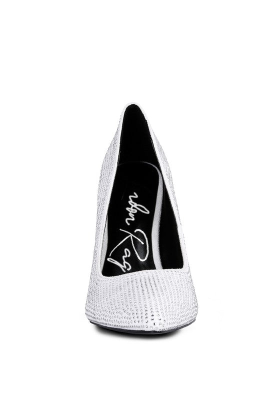 Rag Company heat-seal court heels for women in stylish white