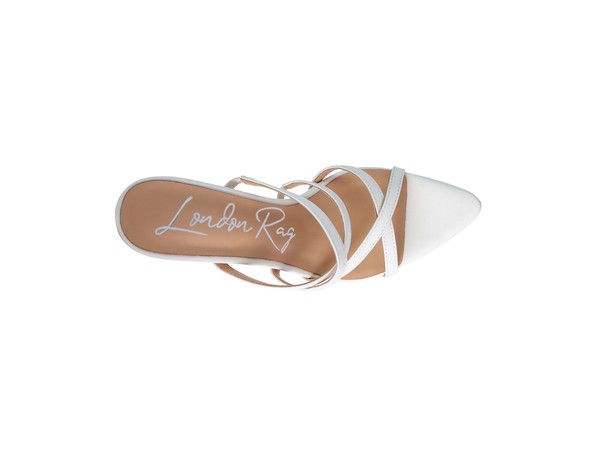 Women's white neon animal print high heel sandals with stylish cross straps