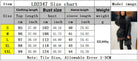Size chart for SHOMICOBOUTIQUE long leather coat for men with measurements for different sizes