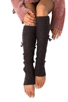 Aili's Corner long leg warmers fashion in dark color, perfect for stylish layering and warmth