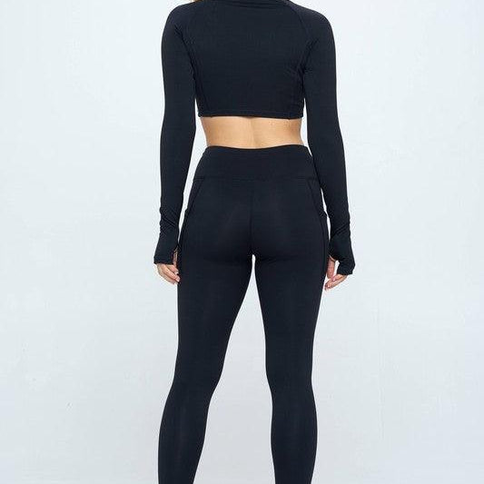Women's Outfits & Sets Long Sleeve Activewear Set Top And Leggings