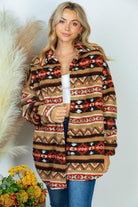 Women's Coats & Jackets Long Sleeve Aztec Print Woven Jacket