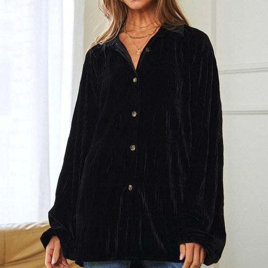 Women's Shirts Long Sleeve Button Front Loose Fit Shirt Top