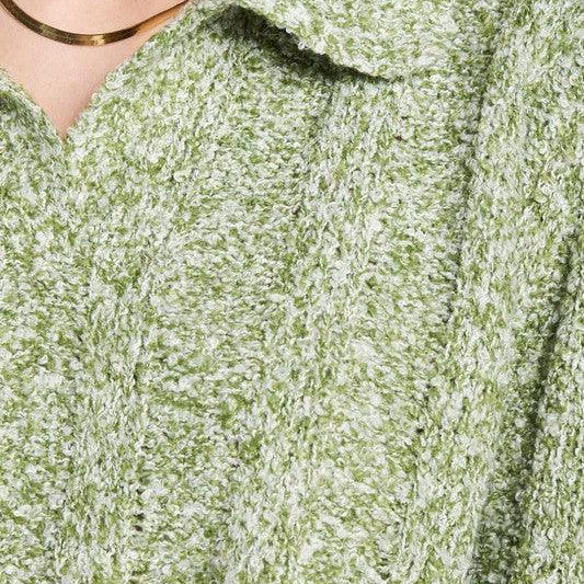 Women's Shirts Long Sleeve Collared Crop Top