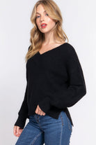 Women's Sweaters Long Sleeve Double V-neck Sweater