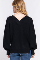 Women's Sweaters Long Sleeve Double V-neck Sweater