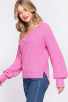 Women's Sweaters Long Sleeve Double V-neck Sweater