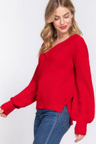 Women's Sweaters Long Sleeve Double V-neck Sweater