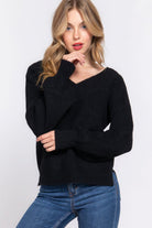 Women's Sweaters Long Sleeve Double V-neck Sweater