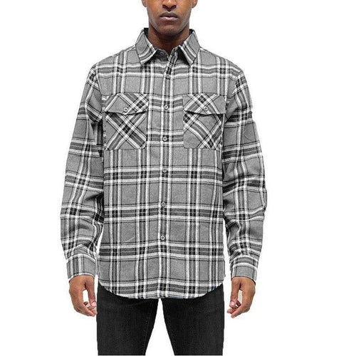 Long Sleeve Flannel Full Plaid Checkered Shirt - VacationGrabs