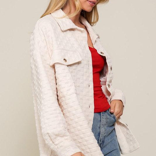 Women's Coats & Jackets Long Sleeve Quilted Button Down Jacket