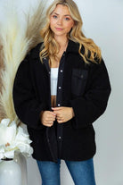 Women's Coats & Jackets Long Sleeve Solid Woven Sherpa Jacket