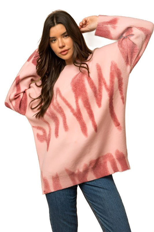 Women's Sweaters Long Sleeve Spray Print Sweater