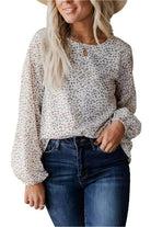 SHEWIN INC. Women's Long Sleeve Vacation Top with Animal Print in Soft Fabric for Stylish Summer Looks