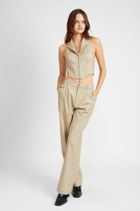 Loose Fit Pinstripe Pants - VacationGrabs