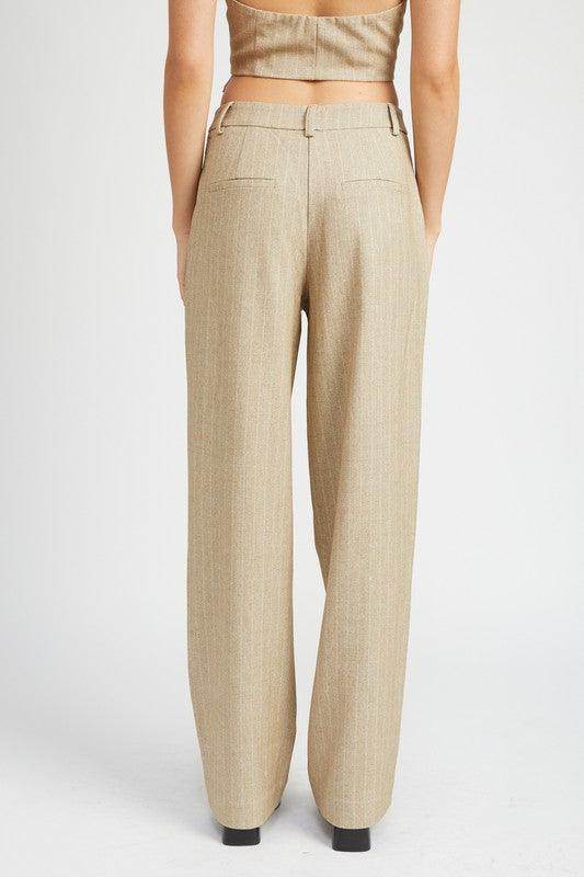 Loose Fit Pinstripe Pants - VacationGrabs