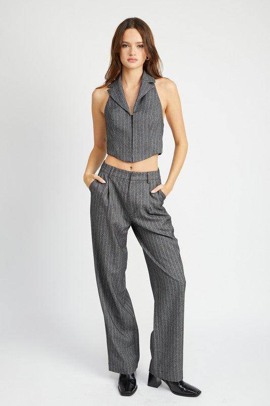 Loose Fit Pinstripe Pants - VacationGrabs