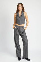 Loose Fit Pinstripe Pants - VacationGrabs