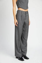 Loose Fit Pinstripe Pants - VacationGrabs