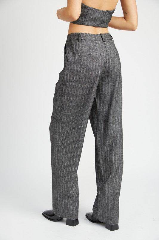 Loose Fit Pinstripe Pants - VacationGrabs