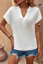 VacationGrabs loose ruched tank top for women in white, perfect for casual summer outings