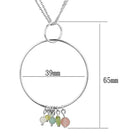 Women's Jewelry - Necklaces LOS796 - Silver 925 Sterling Silver Necklace with Synthetic Glass Bead in Multi Color