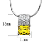 Women's Jewelry - Necklaces LOS852 - Rhodium 925 Sterling Silver Necklace with AAA Grade CZ in Topaz