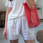 Women's white lounge shorts men, lightweight cotton, perfect for casual wear