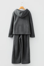 Women's gray loungewear set in soft fleece for cozy relaxation