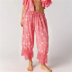 Pink floral loungewear set in lightweight fabric for summer comfort