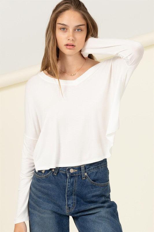 Women's Shirts Love Me Right V Neck Loose Fit Top
