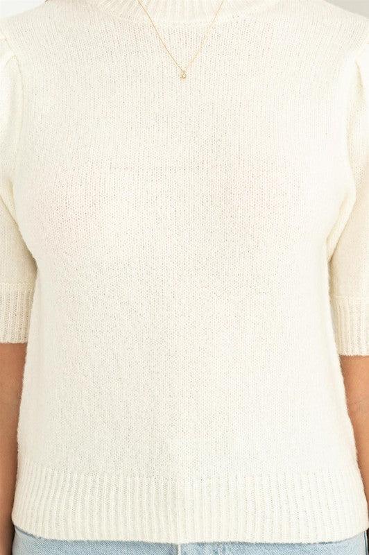 Women's Shirts Lovely Embrace Puff Sleeve Sweater Top